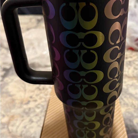 Stanley COACH Black and Rainbow Travel Mug 40 oz Quencher-RARE - Picture 2 of 3